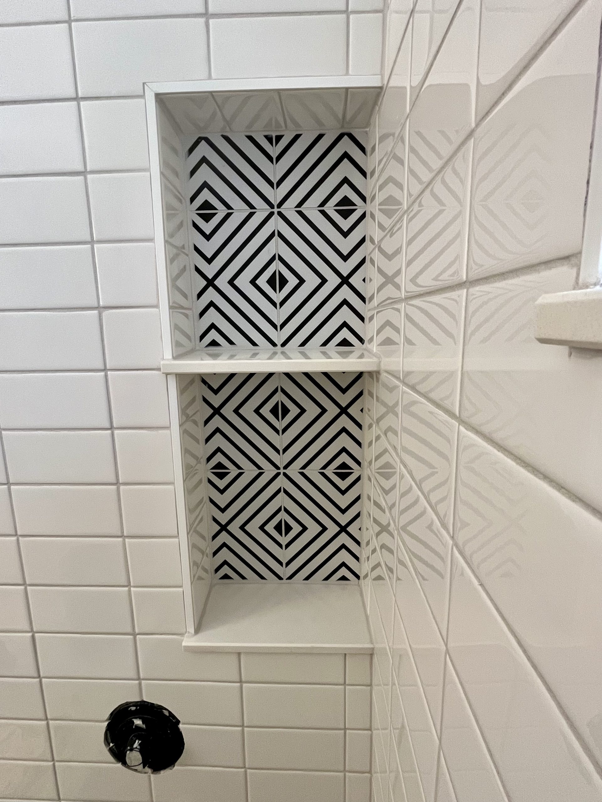 Shower niche closeup